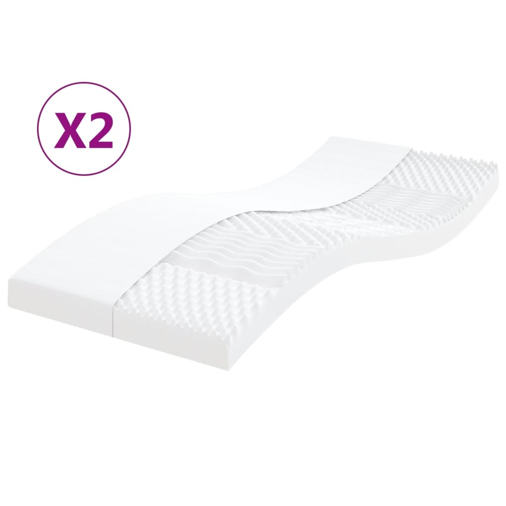 Skummadrasser stk. 7 zoner hårdhed 20 ild hvid - 90 x 200 cm, 2 - number 1.