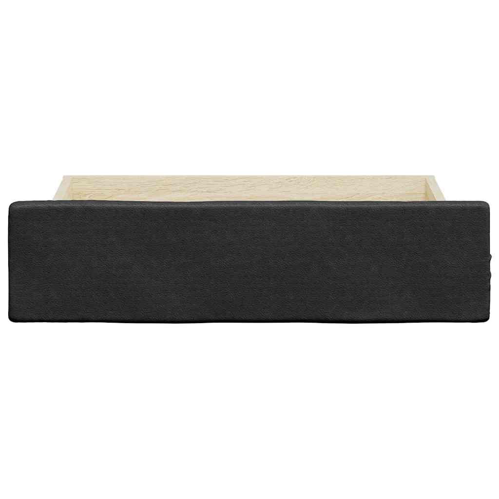Bed drawers 2 pcs. engineered wood and faux leather - black - number 4.