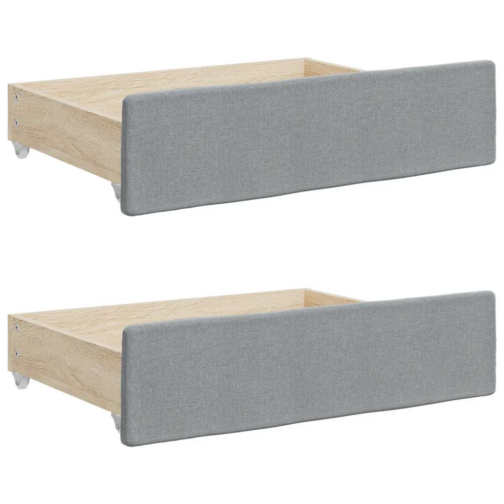 Bed drawers 2 pcs. engineered wood and - light gray, fabric - number 2.