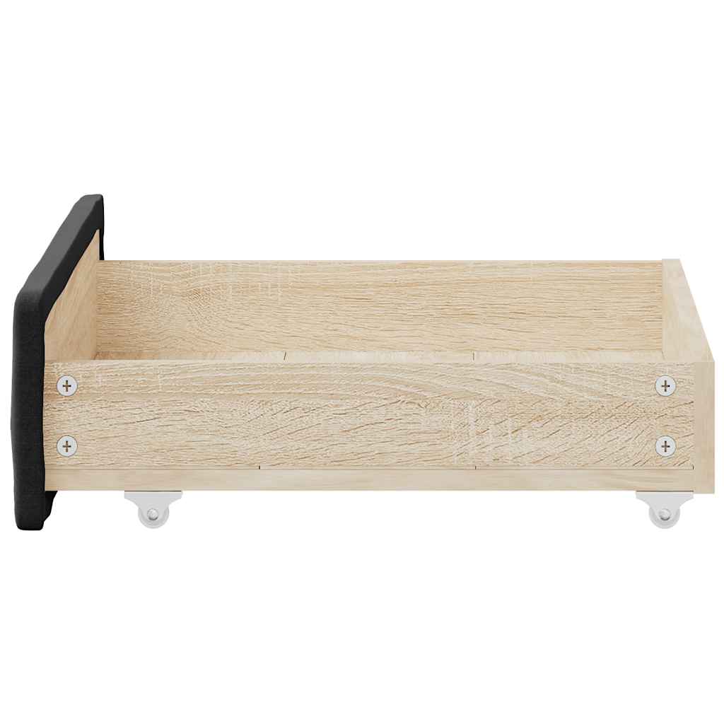 Bed drawers 2 pcs. engineered wood and fabric - black - number 5.