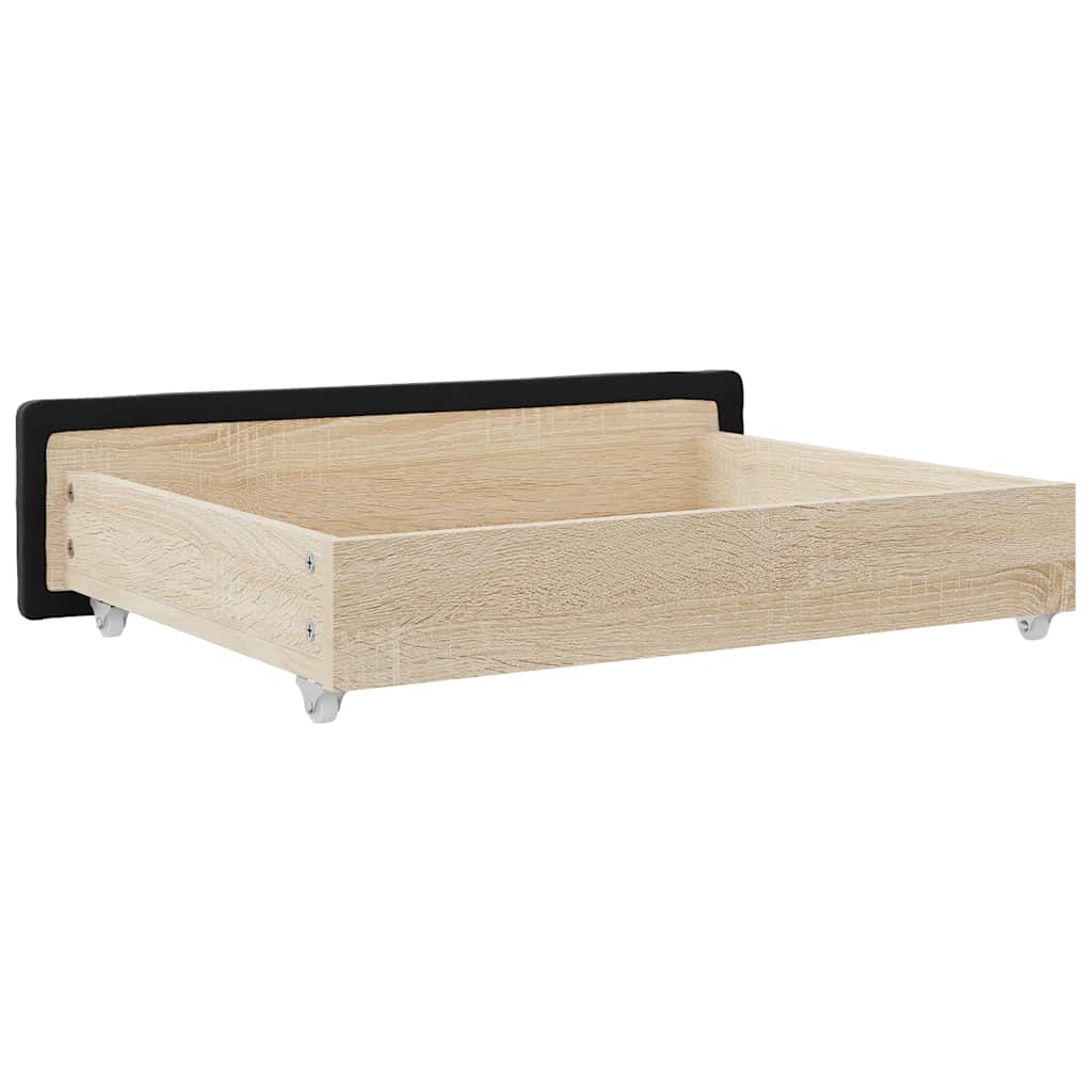 Bed drawers 2 pcs. engineered wood and fabric - black - number 6.