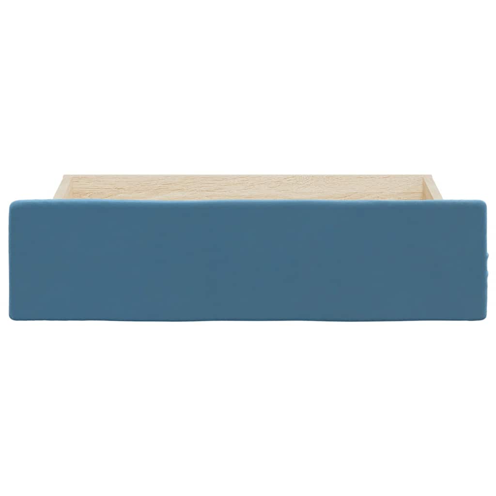 Bedside drawers 2 pcs. engineered wood and velour - blue - number 4.