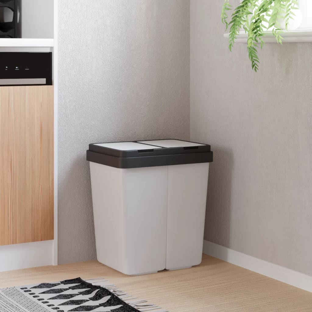 Dobbelt affaldsspand 2x25 l hvid - number 1.