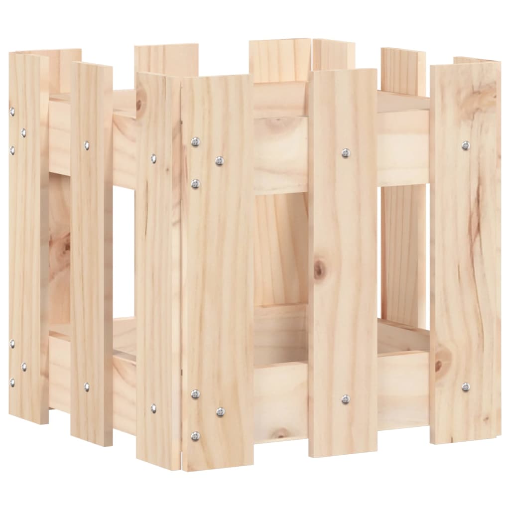 Planter box with picket design solid pine - pine natural, 30 x 30 x 30 cm, 1 - number 2.