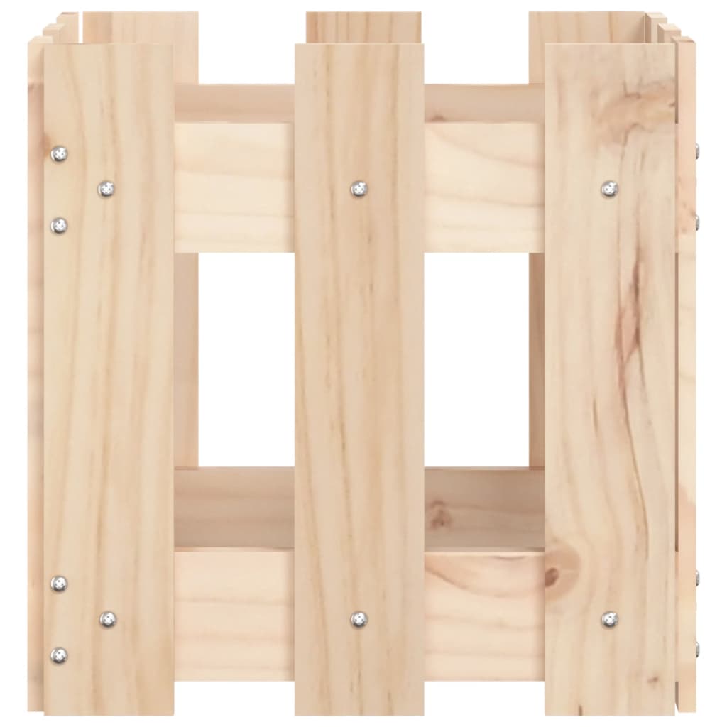 Planter box with picket design solid pine - pine natural, 30 x 30 x 30 cm, 1 - number 6.