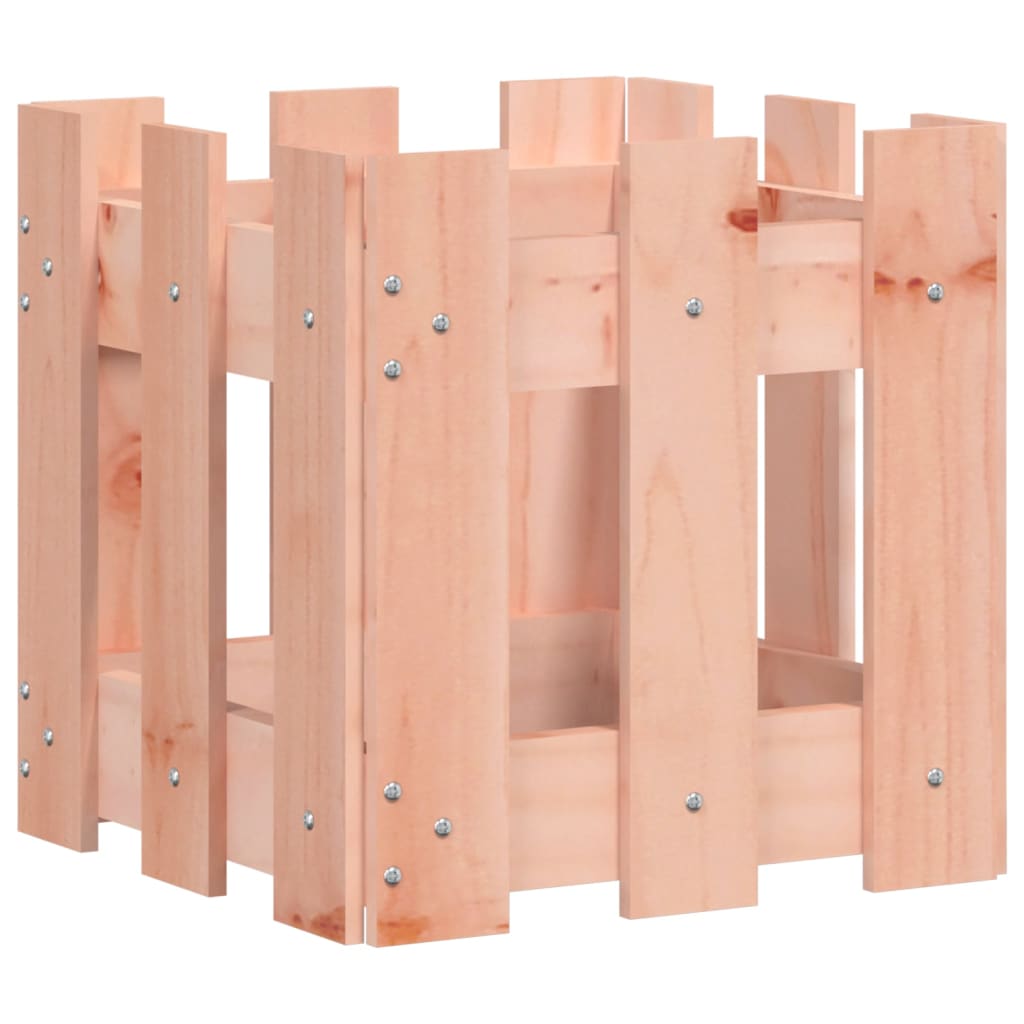 Plantekasse med stakitdesign massiv douglasfyr - douglasgran naturlig, 30 x 30 x 30 cm, 1 - number 4.