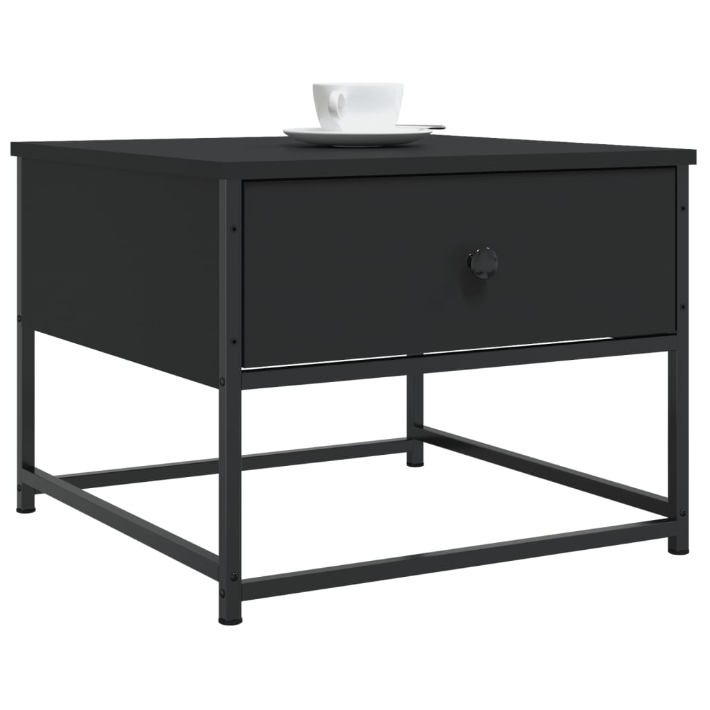 Sofabord 51x51x40 cm konstrueret træ - sort, 1, 51 cm - number 3.