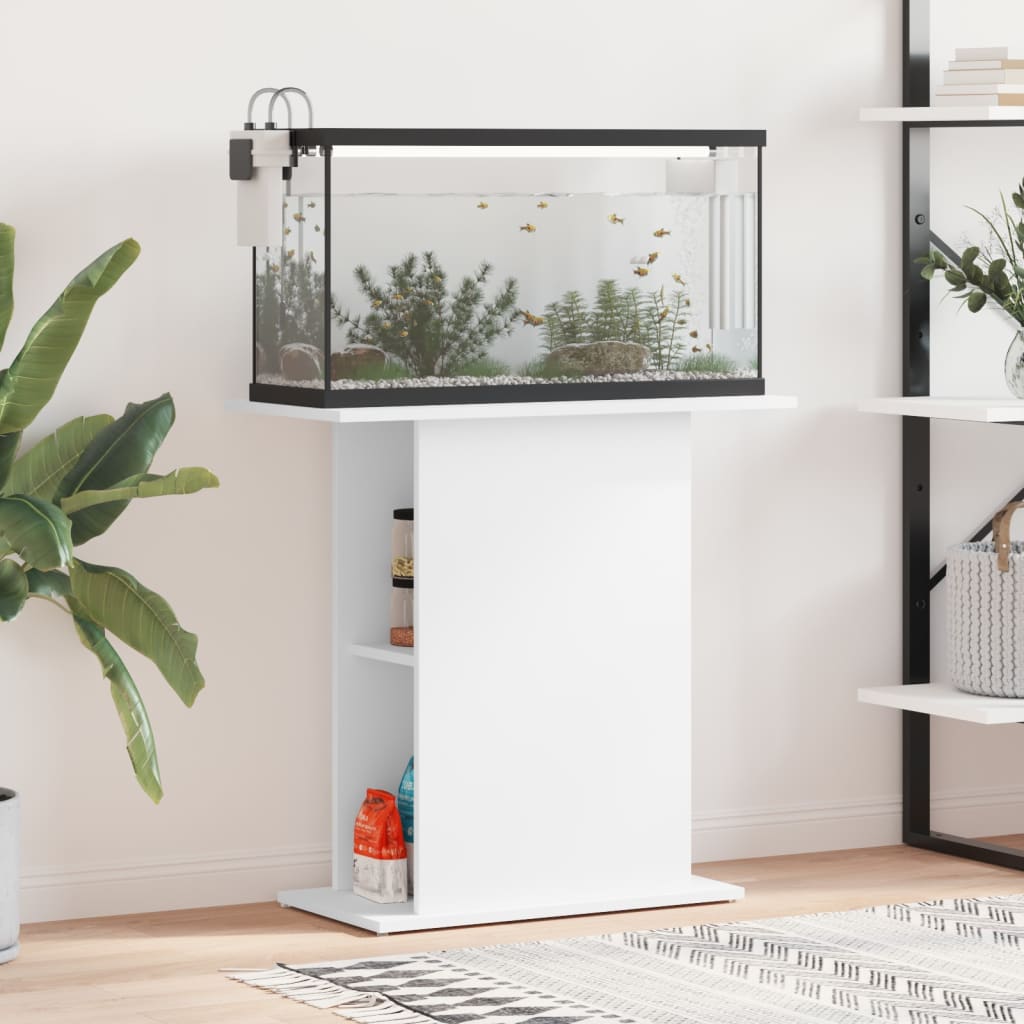 Table aquarium 75x36x72,5 cm bois composite - blanc, 75 x 36 x 72,5 cm - number 1.