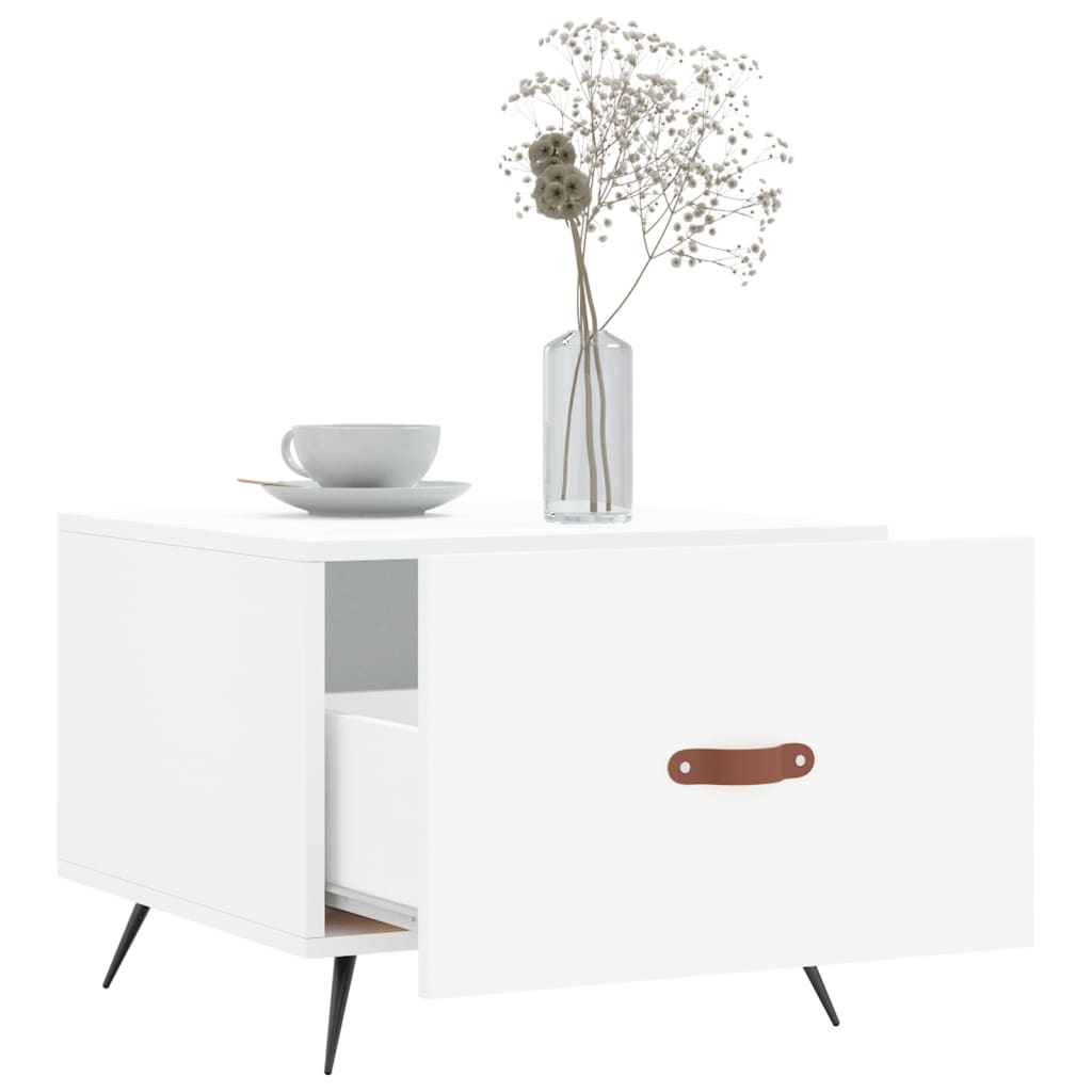 Sofabord 50x50x40 cm konstrueret træ - hvid, 1 - number 4.