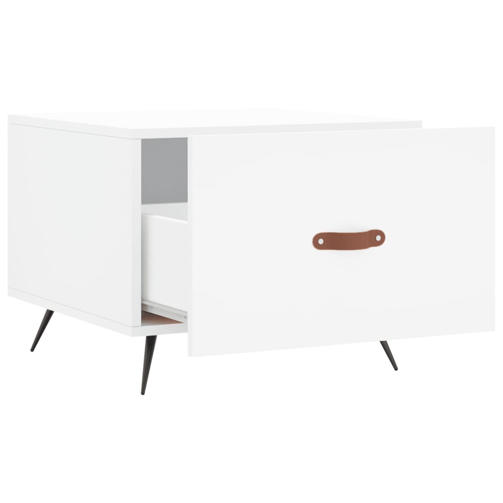 Sofabord 50x50x40 cm konstrueret træ - hvid, 1 - number 6.