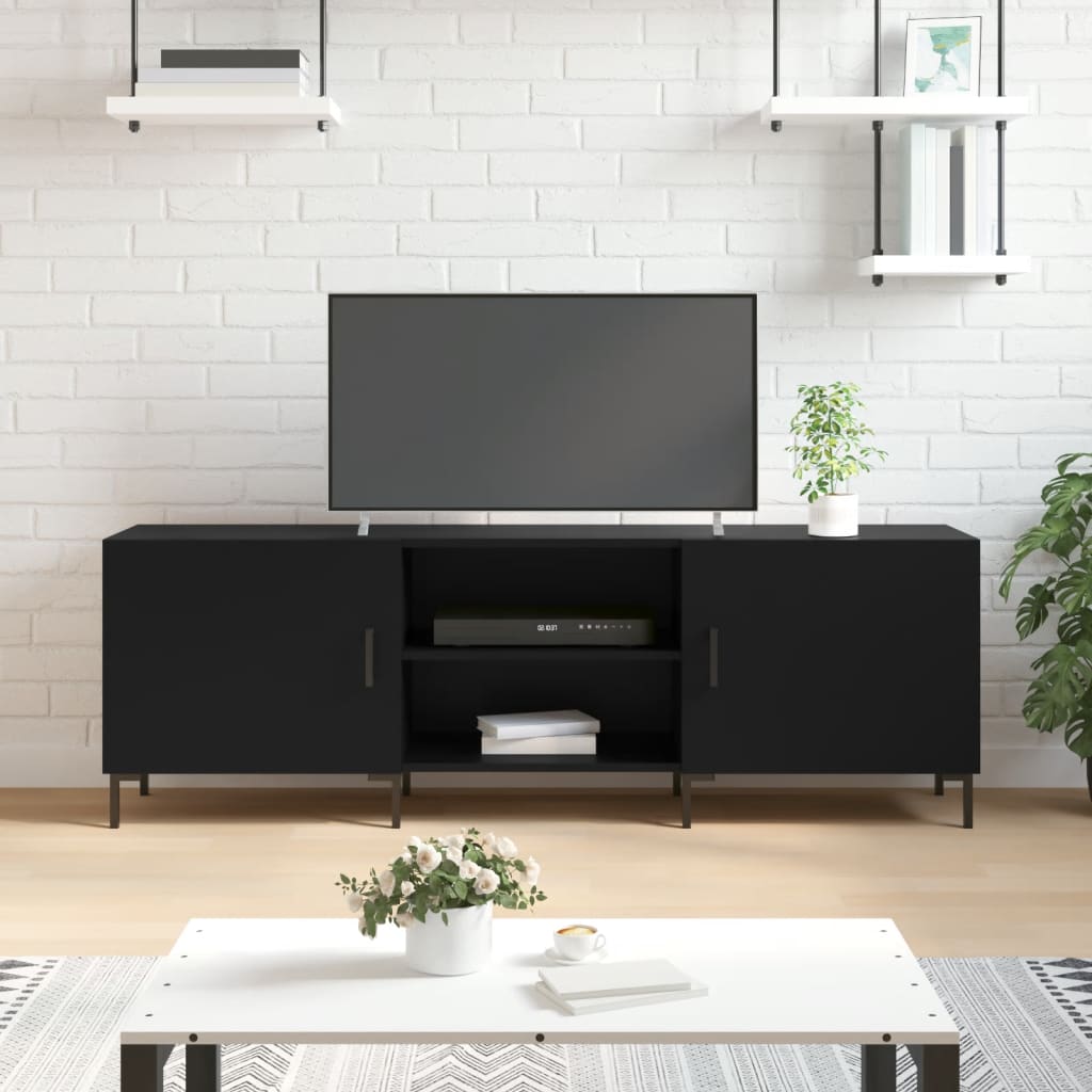 Tv -tabell 150x30x50 cm konstruert tre - svart, 1 - number 1.