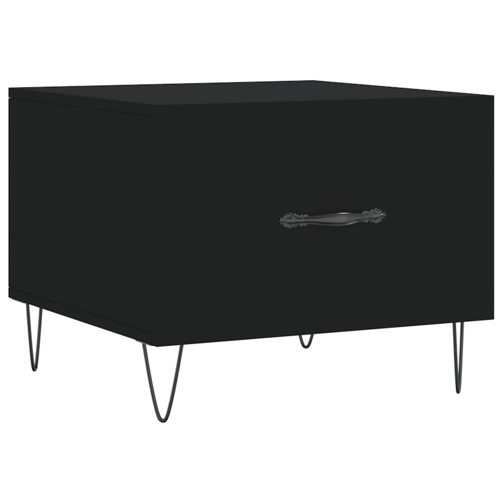 Sofabord 50x50x40 cm konstrueret træ - sort, 1 - number 2.