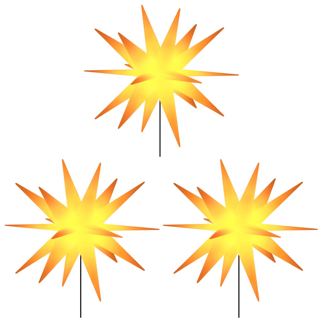Décoration de noël avec lumières led et piquets de sol 3 pcs. 35 cm pliable - jaune, 1 - number 3.
