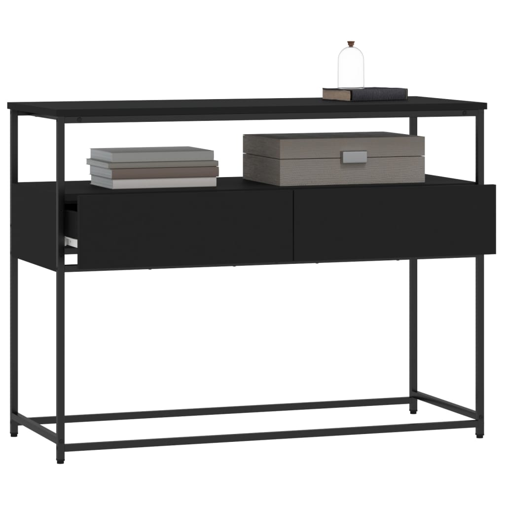 Konsolbord 100x40x75 cm konstrueret træ - sort, 1, 100 cm - number 4.