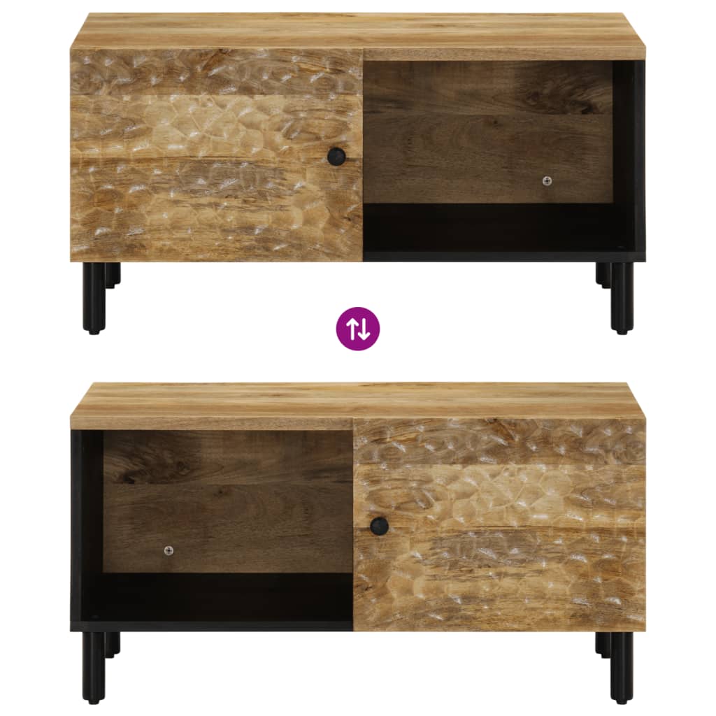 Stolik kawowy 80x50x40 cm - kolor naturalny, 1, lite drewno mango - number 6.