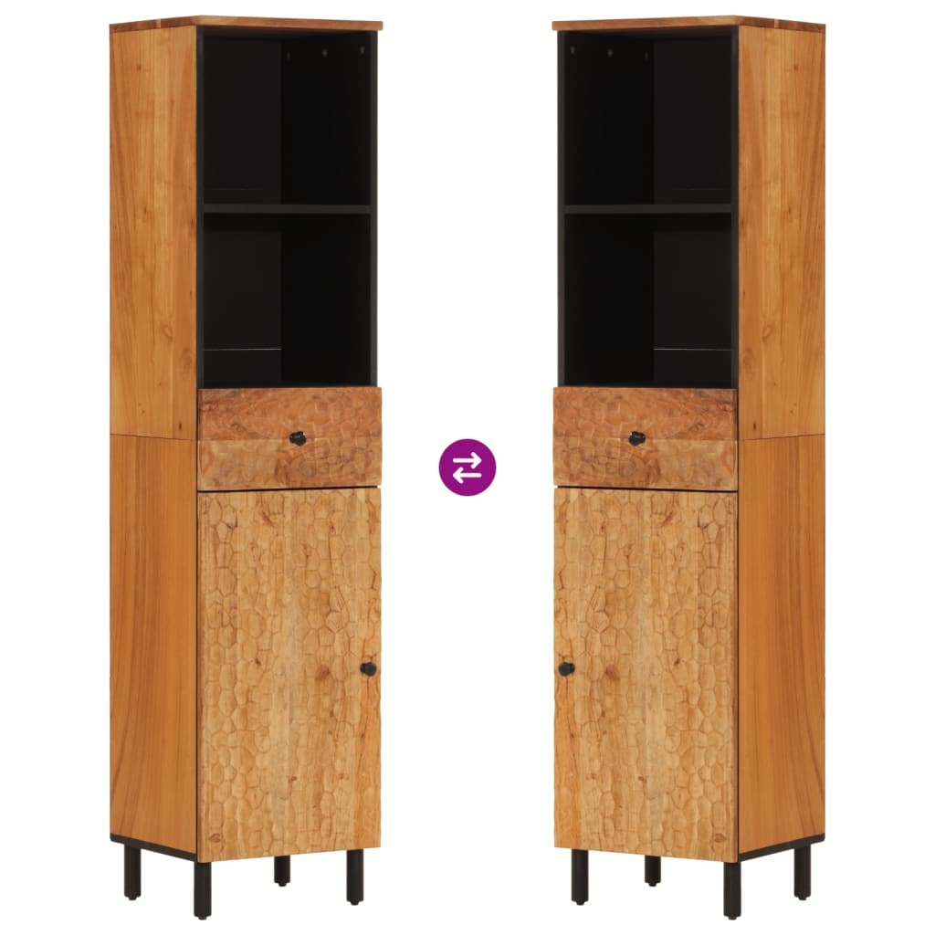 Badeværelsesskab 38x33x160 cm massivt akacietræ - brun, 1 - number 9.