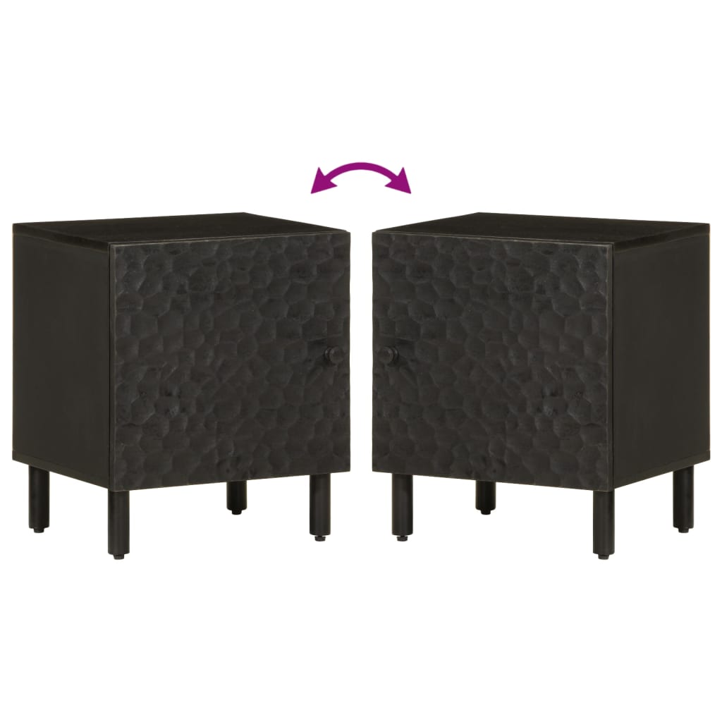 Noćni ormarić 40x33x46 cm puno mango drvo crna - number 6.