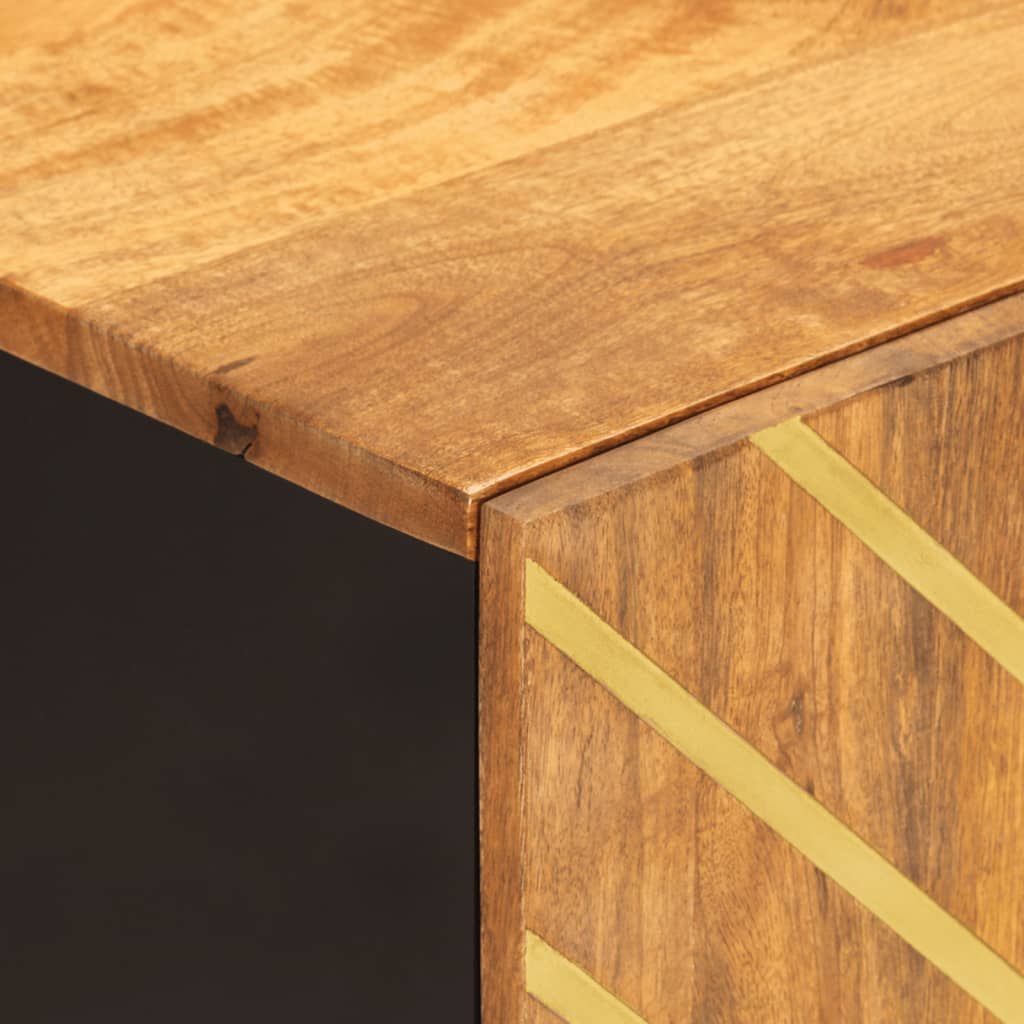 Badeværelsesskab 38x33,5x58 cm massivt mangotræ brun og sort - number 8.