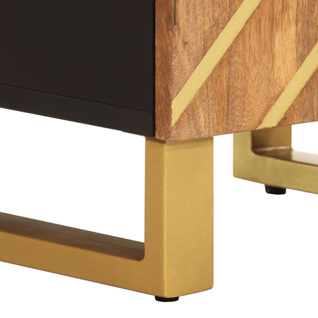 Badeværelsesskab 38x33,5x58 cm massivt mangotræ brun og sort - number 10.