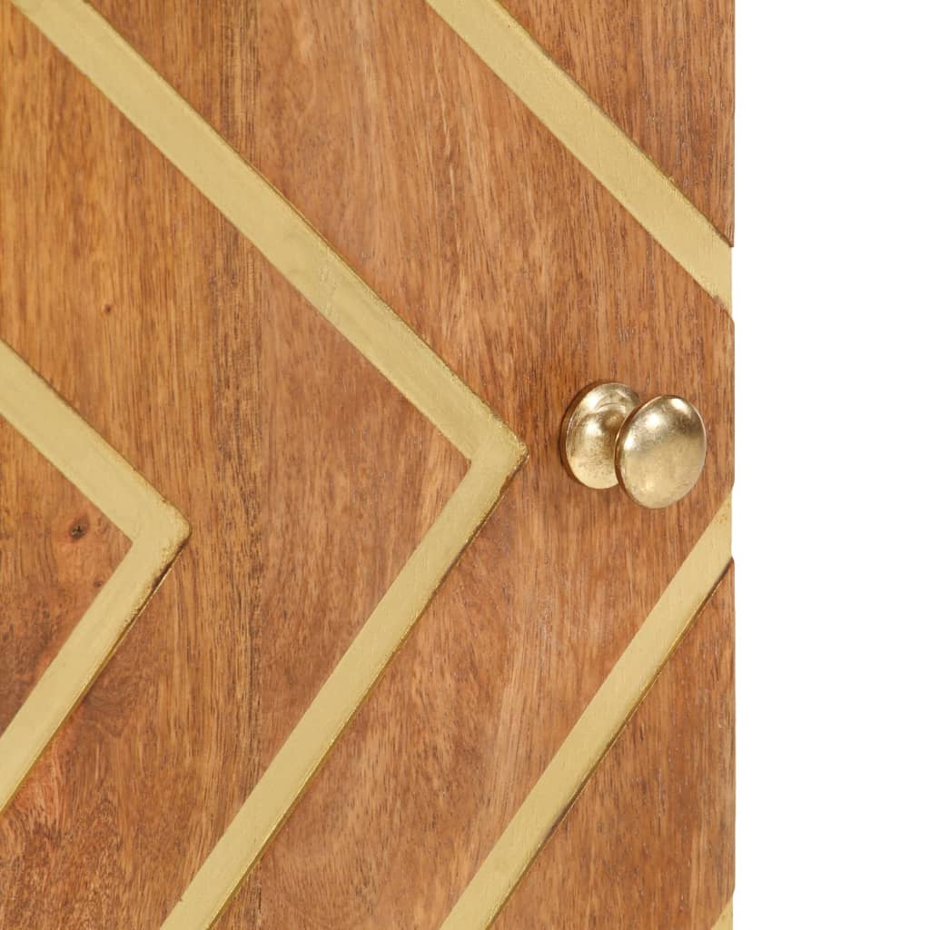 Badeværelsesskab 38x33,5x58 cm massivt mangotræ brun og sort - number 9.