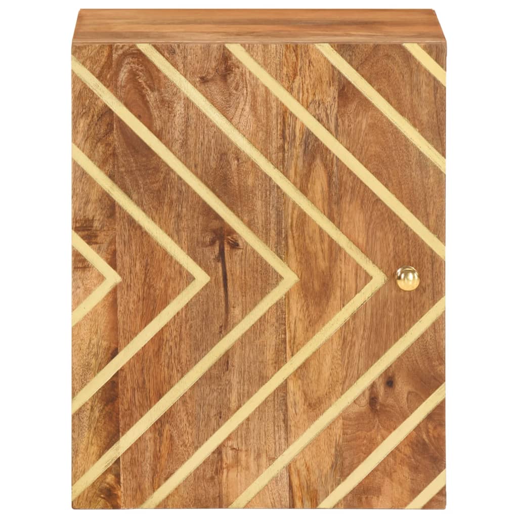 Zidni ormarić za kupaonicu masivno drvo mango smeđa i crna - number 4.