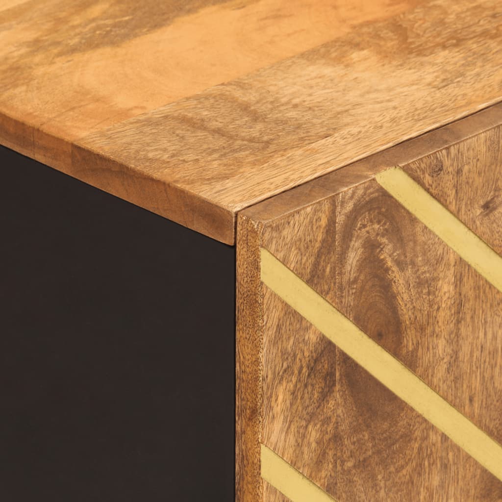 Zidni ormarić za kupaonicu masivno drvo mango smeđa i crna - number 8.