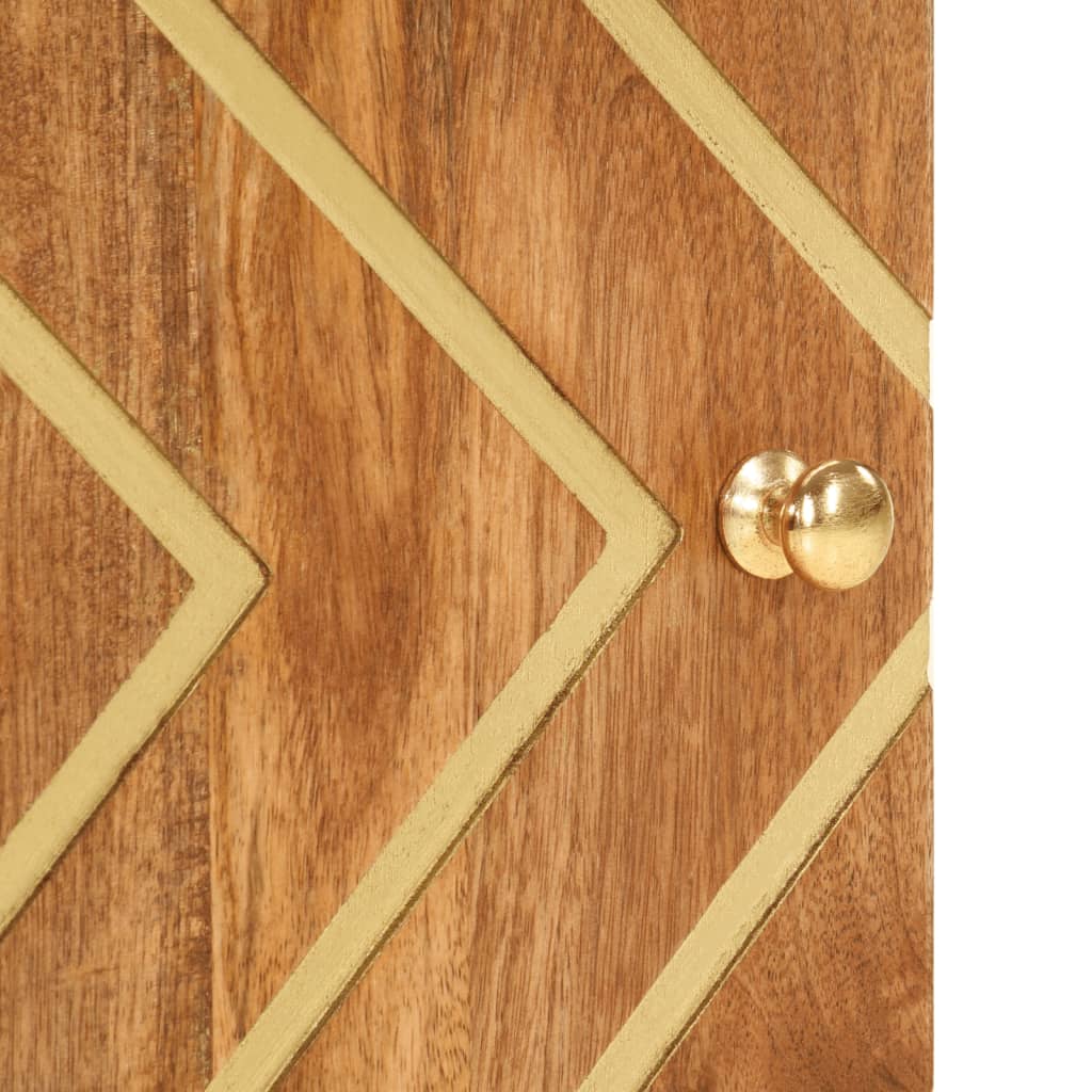 Zidni ormarić za kupaonicu masivno drvo mango smeđa i crna - number 9.