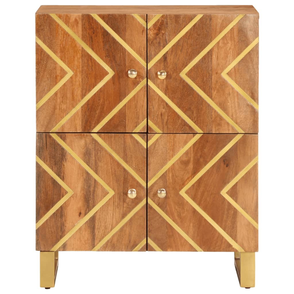 Sideboard 60x33.5x75 cm solid mango wood brown and black - 60 x 33 5 x 75 cm (w x d x h) - number 4.