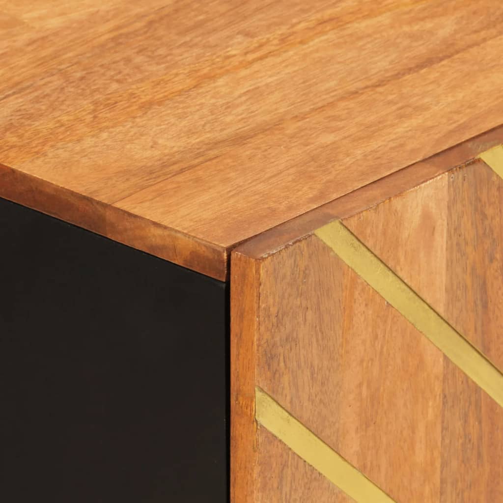 Sideboard 60x33.5x75 cm solid mango wood brown and black - 60 x 33 5 x 75 cm (w x d x h) - number 7.