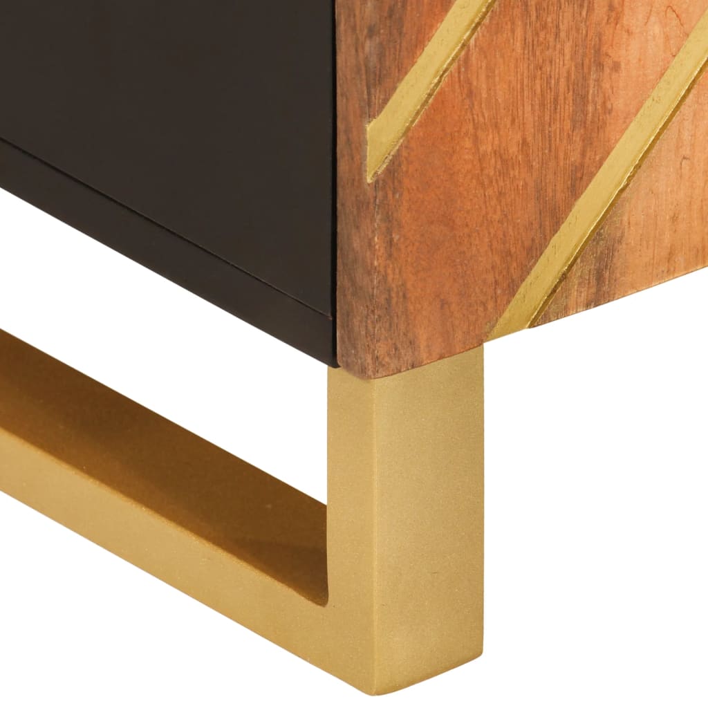 Sideboard 60x33.5x75 cm solid mango wood brown and black - 60 x 33 5 x 75 cm (w x d x h) - number 9.
