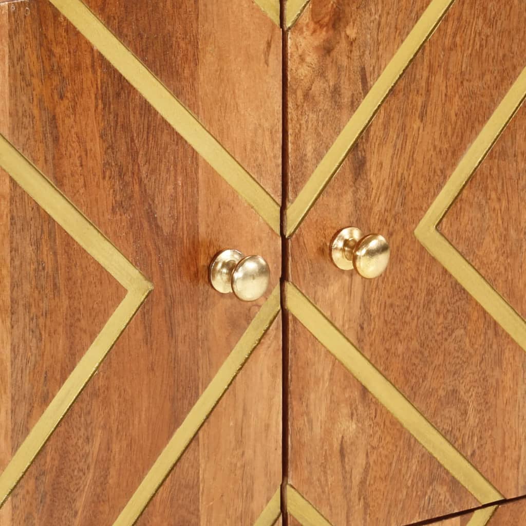 Sideboard 60x33.5x75 cm solid mango wood brown and black - 60 x 33 5 x 75 cm (w x d x h) - number 8.