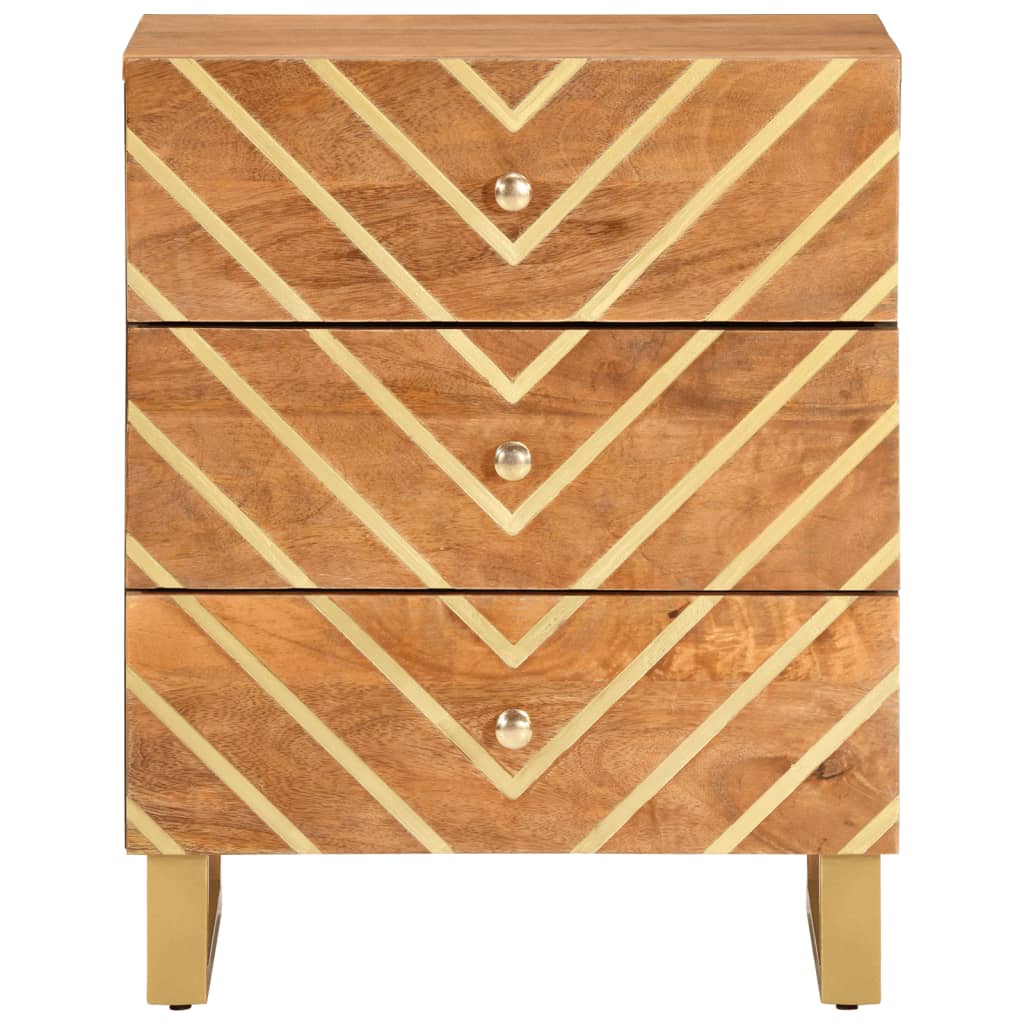 Noćni ormarić 50x33x60 cm masivno drvo manga smeđa i crna - number 4.