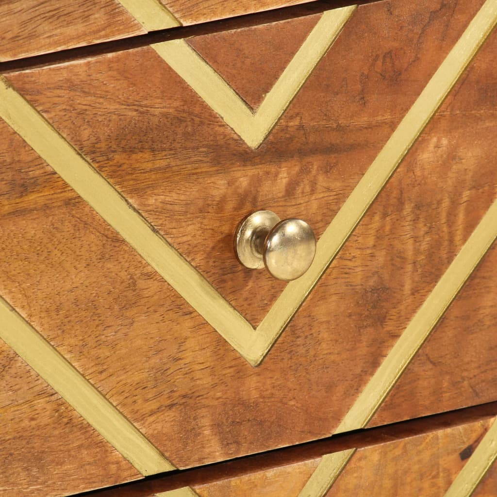 Noćni ormarić 50x33x60 cm masivno drvo manga smeđa i crna - number 8.