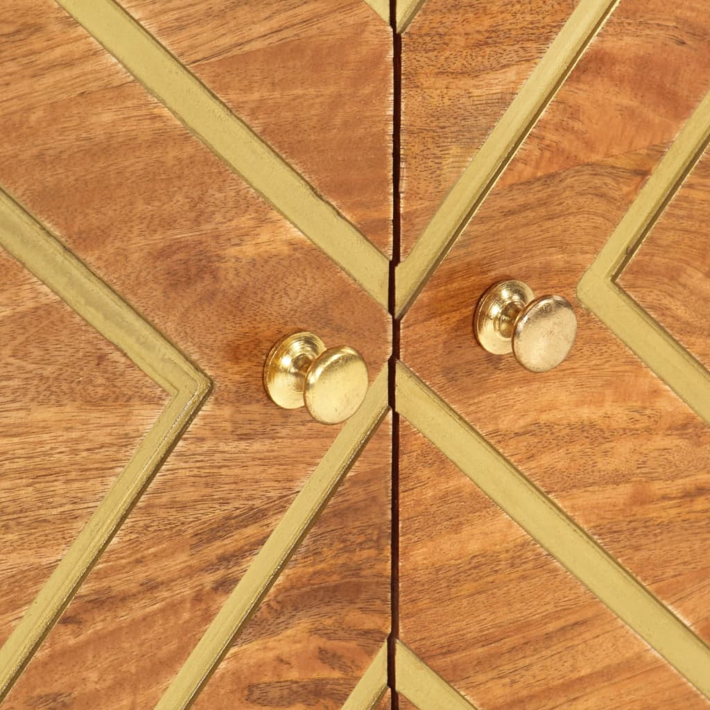 Stolik nocny 50x33x60 cm lite drewno mango brąz i czerń - number 9.