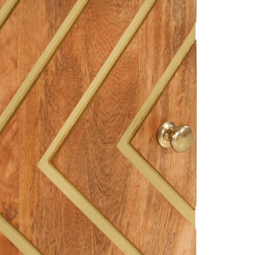 Noćni ormarić 50x33x60 cm masivno drvo manga smeđa i crna - number 9.