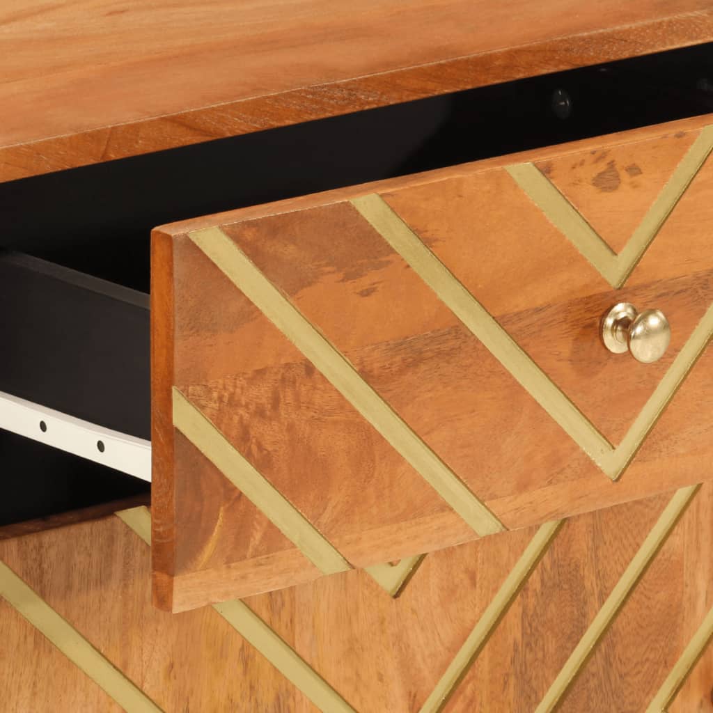 Noćni ormarić 50x33x60 cm masivno drvo manga smeđa i crna - number 10.