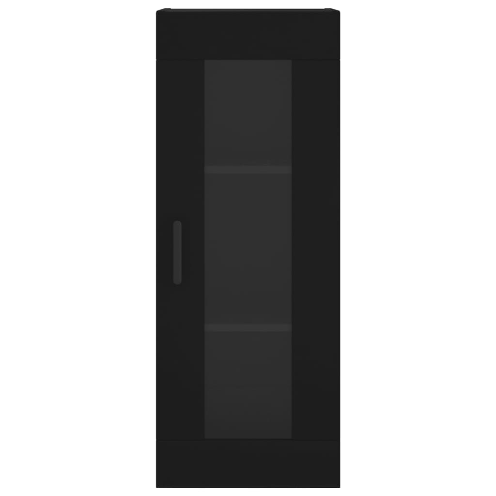 Skab 34,5x34x180 cm konstrueret træ - sort, 1, 3 hylder - number 6.