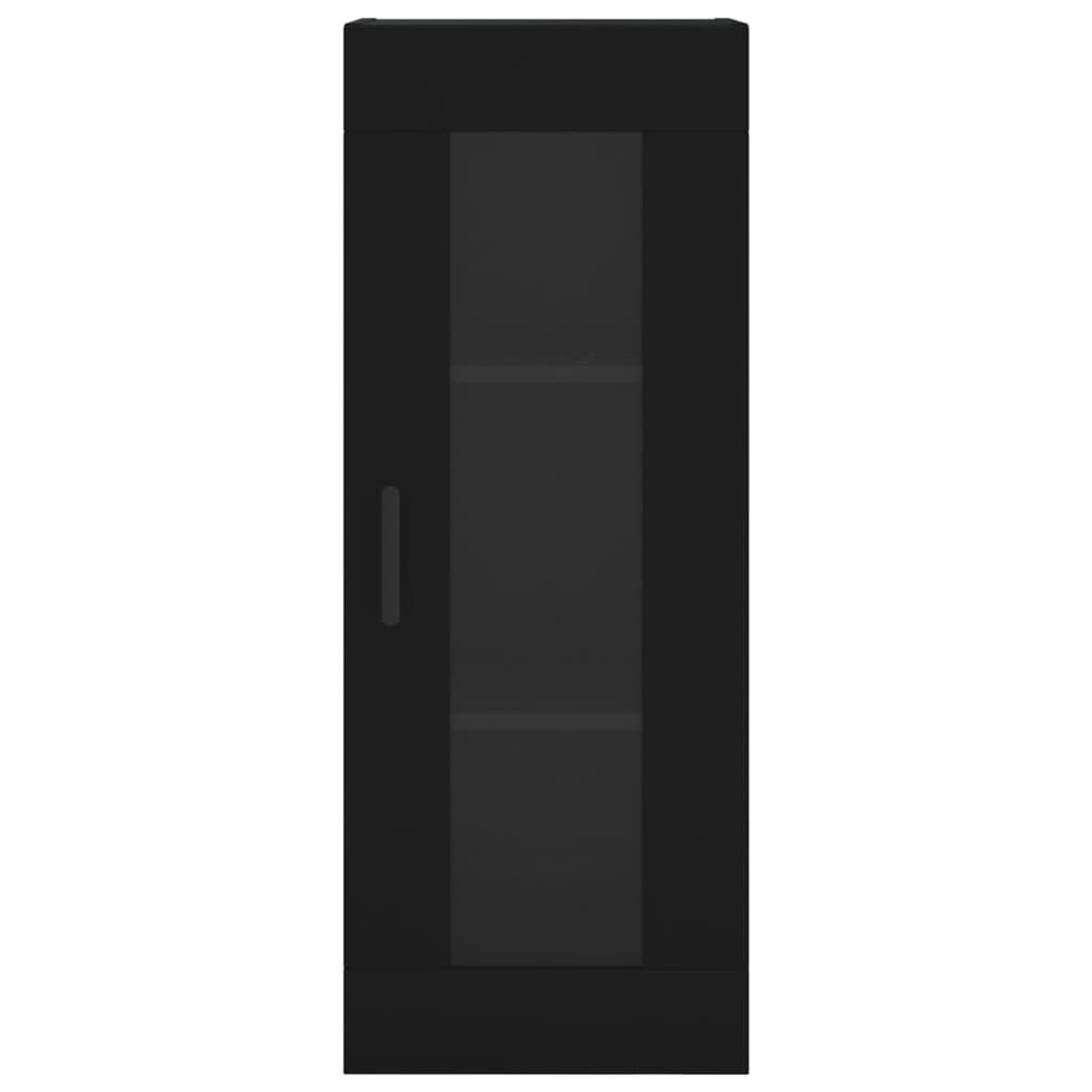 Skap 34,5x34x180 cm konstruert tre - svart, 1, 3 hyller - number 6.
