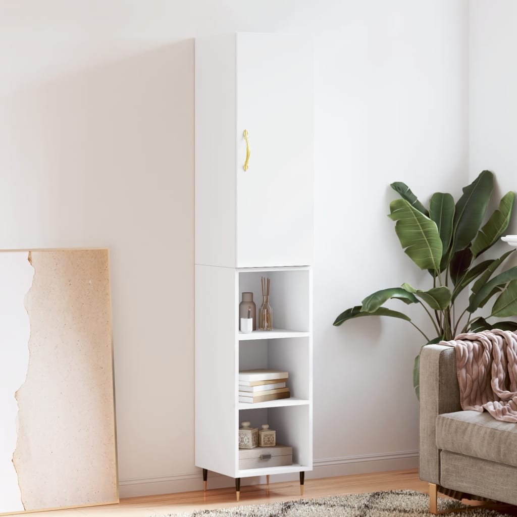 Lag 34,5x34x180 cm konstruert tre - hvitt, 1, 3 hyller - number 1.