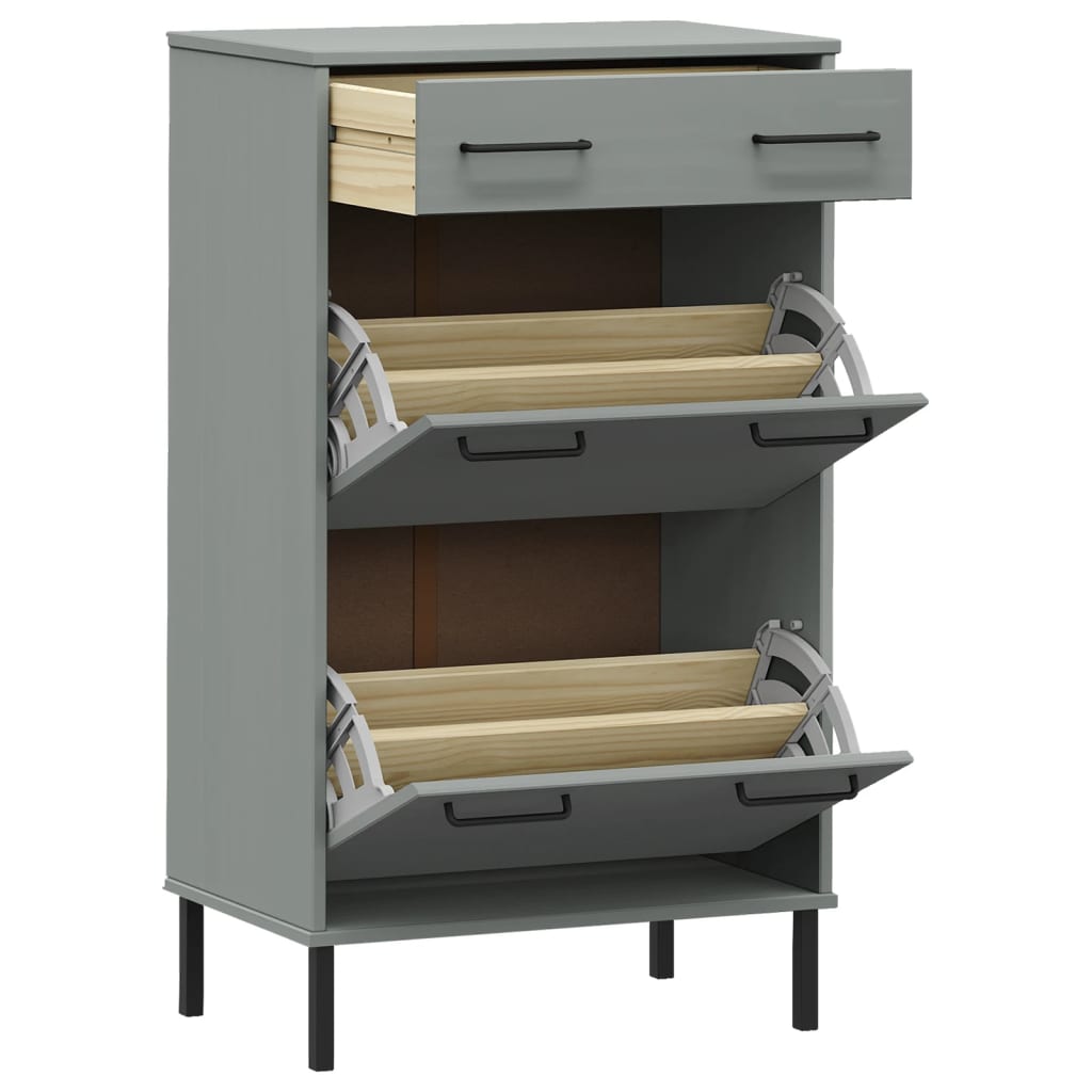 Ormarić za cipele s metalnim nogama oslo puni bor - sivi, 1 - number 5.