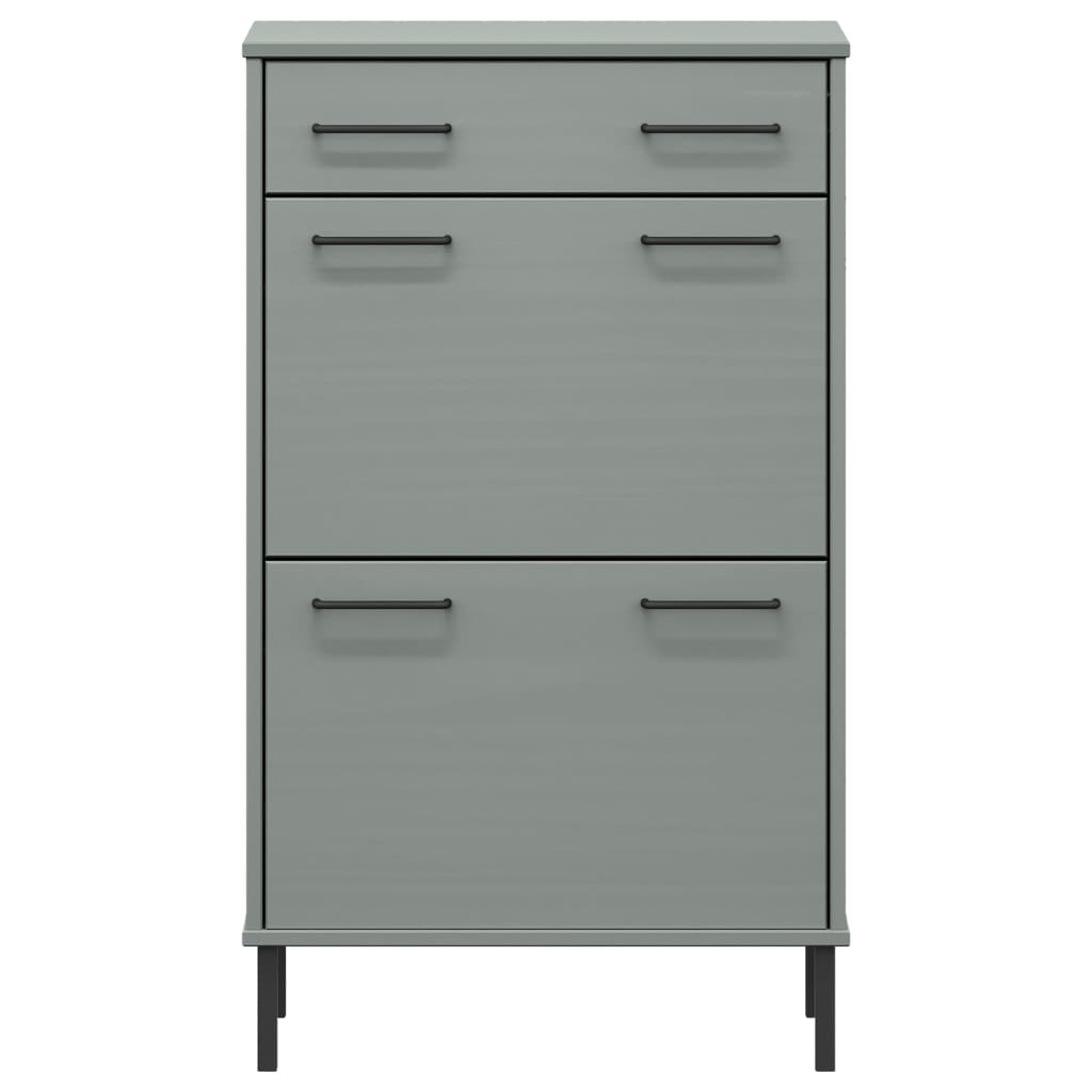 Ormarić za cipele s metalnim nogama oslo puni bor - sivi, 1 - number 4.