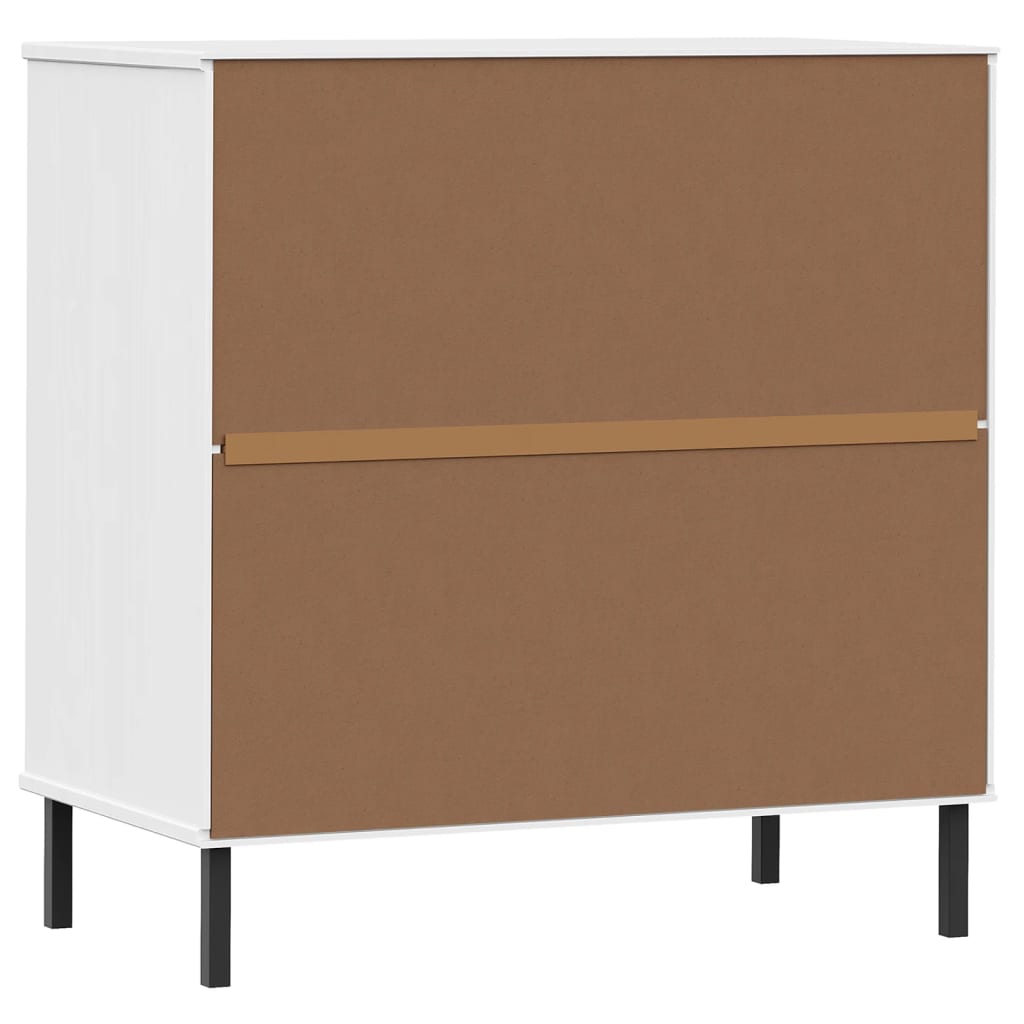 Sideboard with 3 drawers oslo 77x40x79.5 cm solid wood - white, 1 - number 7.