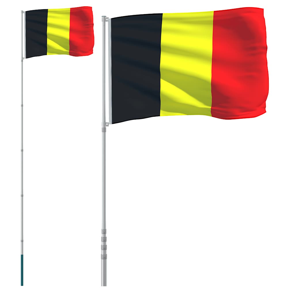 Drapeau et mât de drapeau belge 5,55 m en aluminium - number 2.