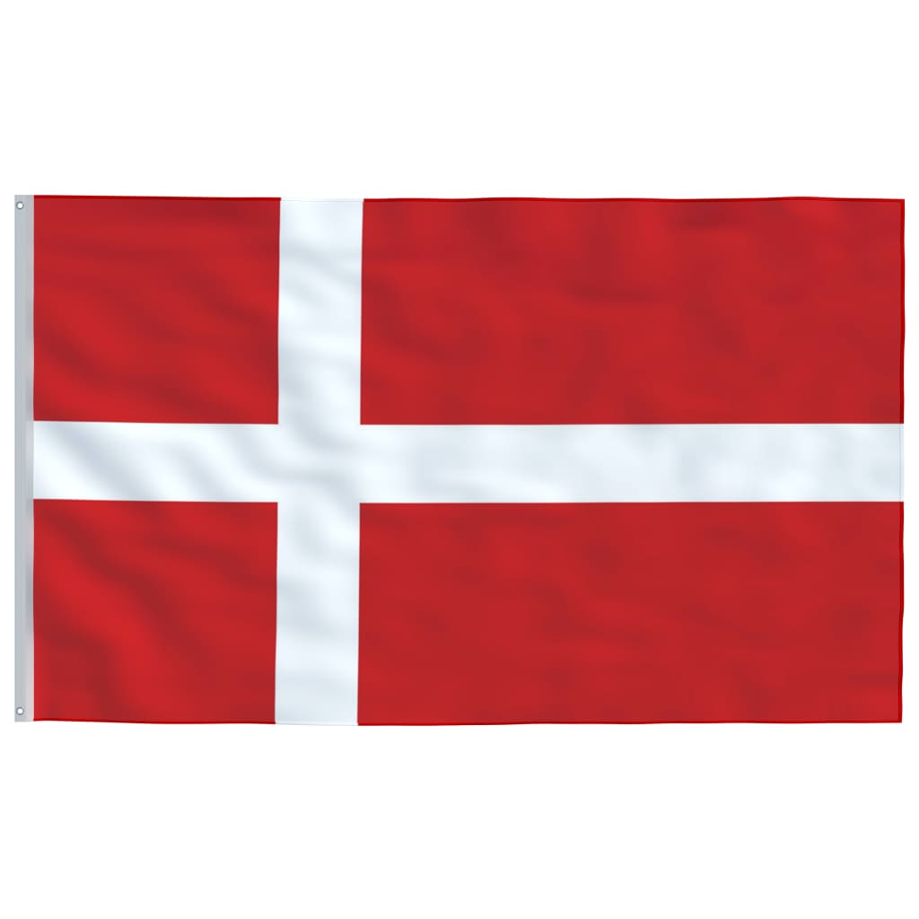 Danmark flag og flagstang 5,55 m aluminium - number 4.