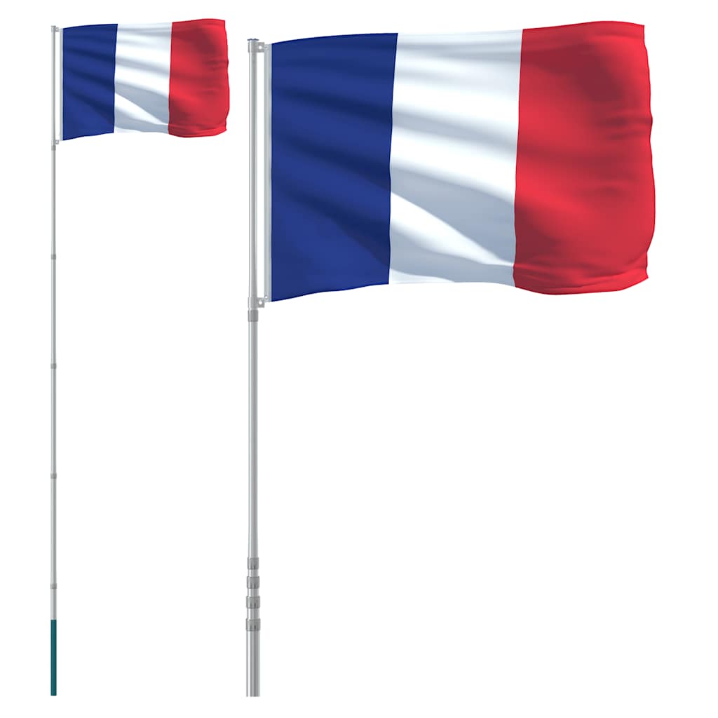 Drapeau de la france et mât de 5,55 m en aluminium - number 2.
