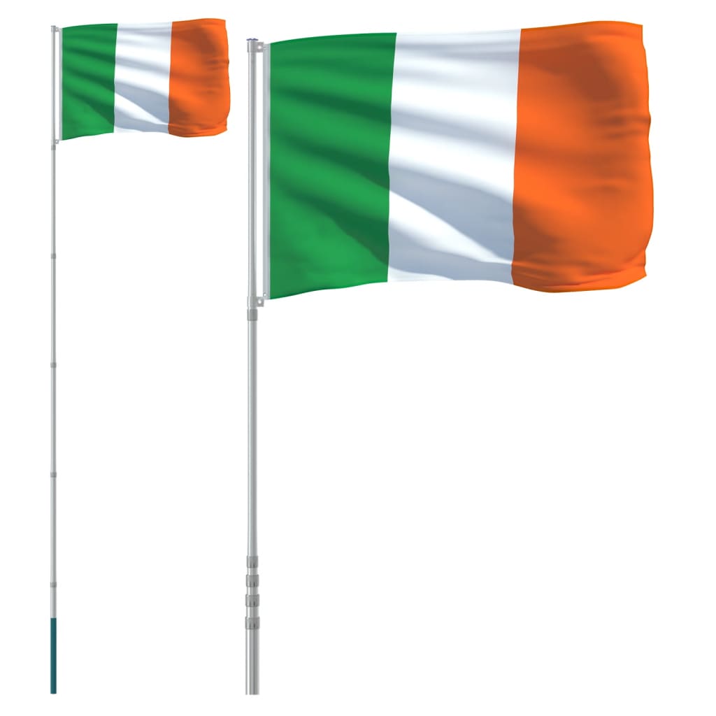 Irland flag og flagstang 5,55 m aluminium - number 2.
