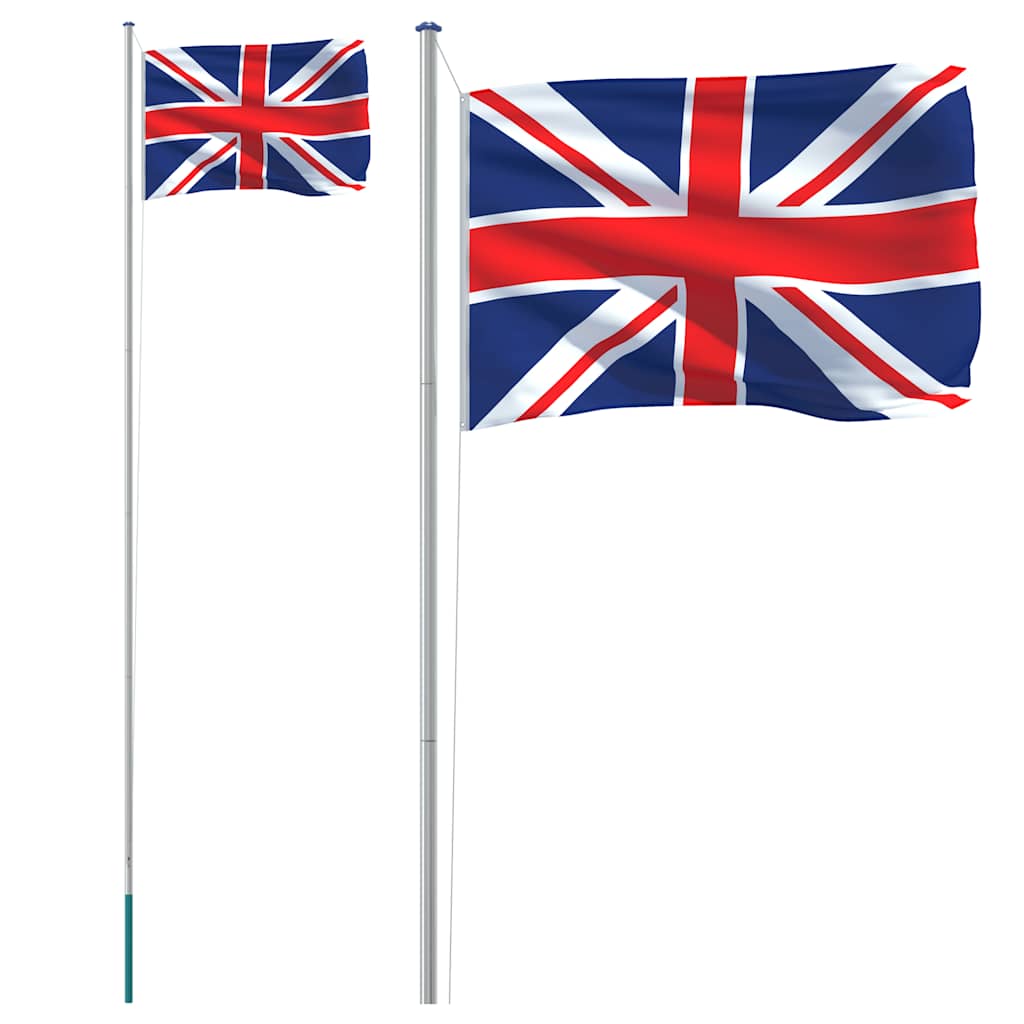 Storbritannien flag og flagstang 6,23 m aluminium - number 2.