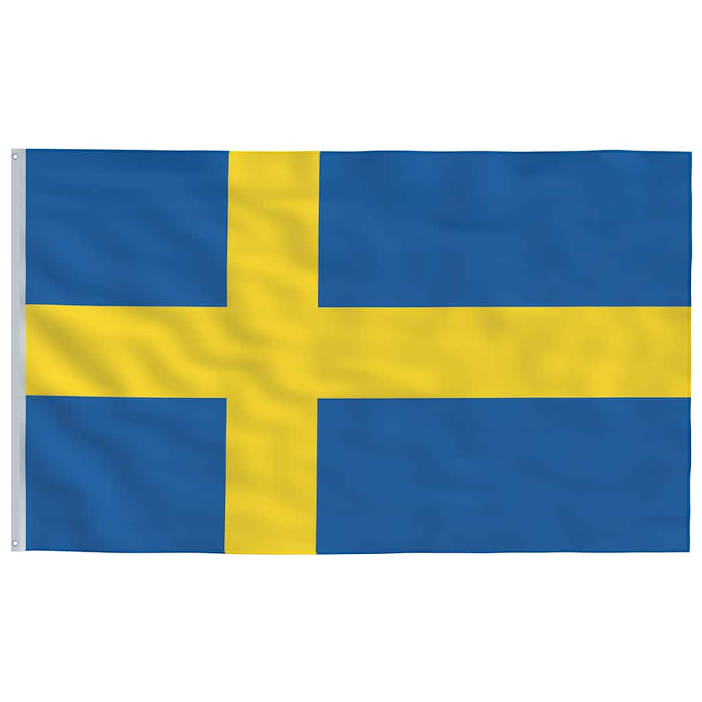 Sverige flag og flagstang 6,23 m aluminium - number 4.