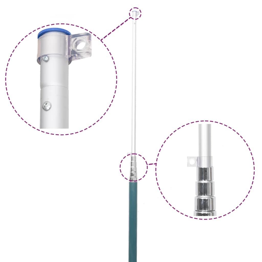 Holland flag og flagstang 5,55 m aluminium - number 5.