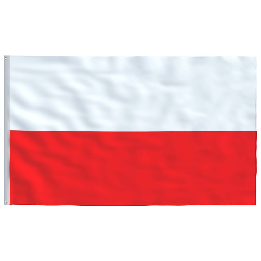 Polen flag og flagstang 6,23 m aluminium - number 4.